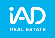 Logo - iad Real Estate branco - fundo azul